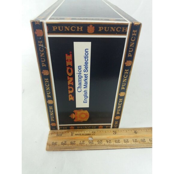 Punch Cigar Box Craft Storage Empty Room Decor Black Gold Red Wooden Display - Picture 7 of 9